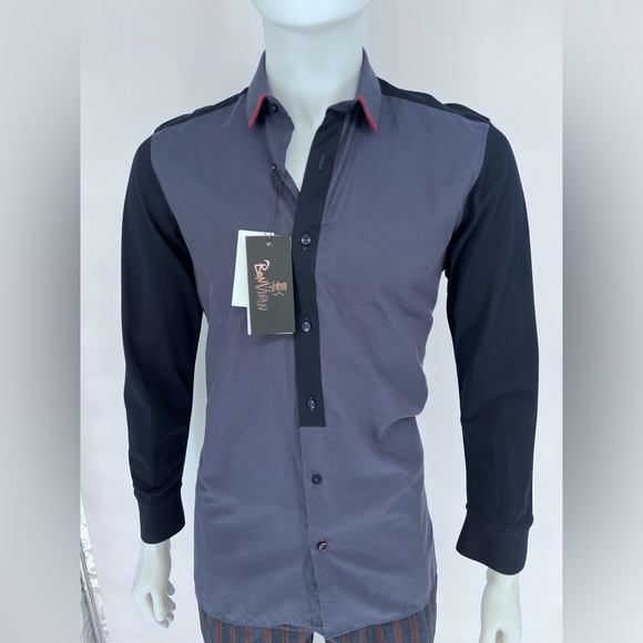 NWT Bon Vivan Color Blocked Button Down Shirt - Picture 2 of 9
